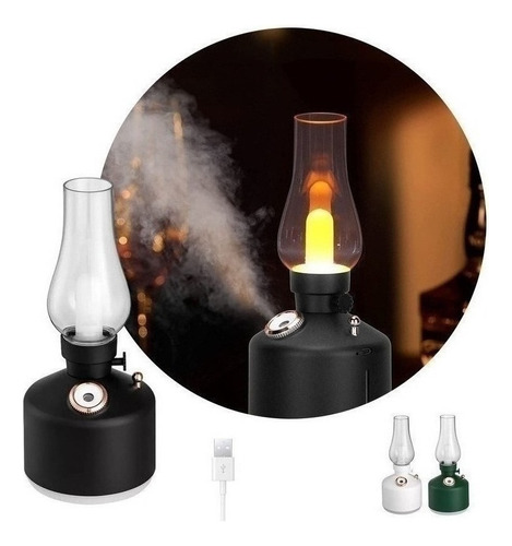 Humidificador Aromatizador De Ambientes Luz Vintage Alitrade Color Negro