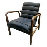 Sillon Indiviudal Moderno Minimalista Retro Vinipiel Negro