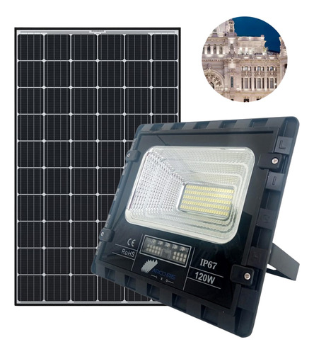 Refletor Holofote Solar Luminária Led 120w Externo Potente