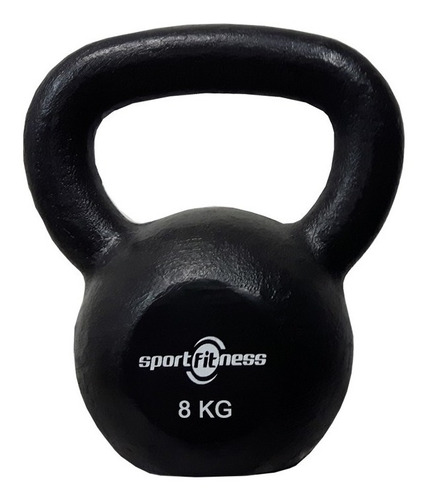 Pesa Rusa 8kg Mancuerna Kettlebell Sportfitness Crossfit Gym Color Negro