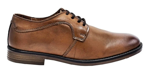 Zapato Niño Christian 1458 Piel Café Escolar Vestir 22-26