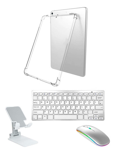 Teclado + Mouse Bluetooth + Suporte+ Capa Tpu Para iPad 9