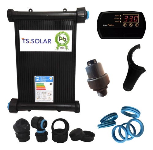 Kit 14 Placas 3mt Aquecedor Solar Piscinas 12,5m² Rosca F