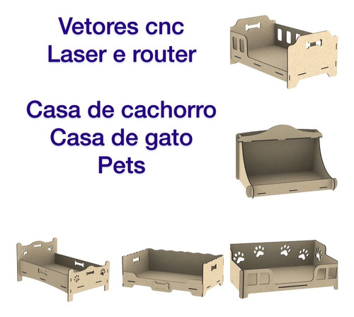  Vetores Cnc Laser De Casa De Cachorro Gato - Mdf Pet Shop