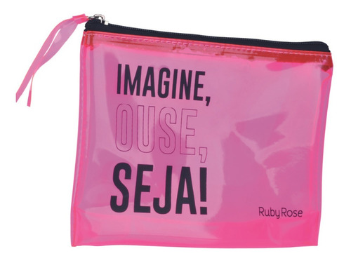 Bolsa Nécessaire Fluor Pink Estojo Moderna Profissional 