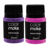 Kit Tinta Liquida Facial Colormake 25ml C/ 2 (pink/roxo)