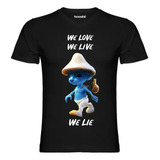 Polera Gato Pitufo Azul Smurf Cat  Estampada Dtf Cod 001