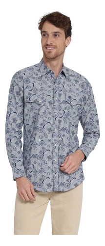 Camisa Vaquera Hombre Wrangler Slim Fit Manga Larga 40a