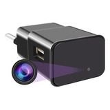 Carregador Usb De Tomada Micro Camera Espiã Ip Wifi Full Hd