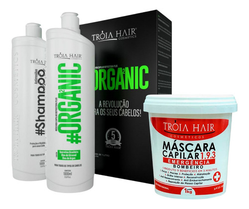 Semi Definitiva Lisorganic Tróia Hair S/ Formol Kit + Brinde
