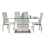 Combo Mesa Vanity 160cm Comedor Cocina + 6 Sillas New Paris