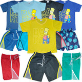 Conjunto Camisa E Bermuda Infantill Masculino