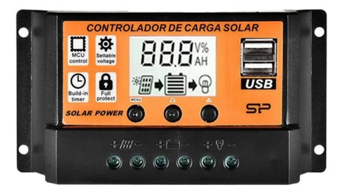 10-100a Mppt/pwm Controlador De Carga Solar Lcd Saída Usb