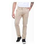 Pantalón Chino Slim Bravo Jeans De Gabardina Beige