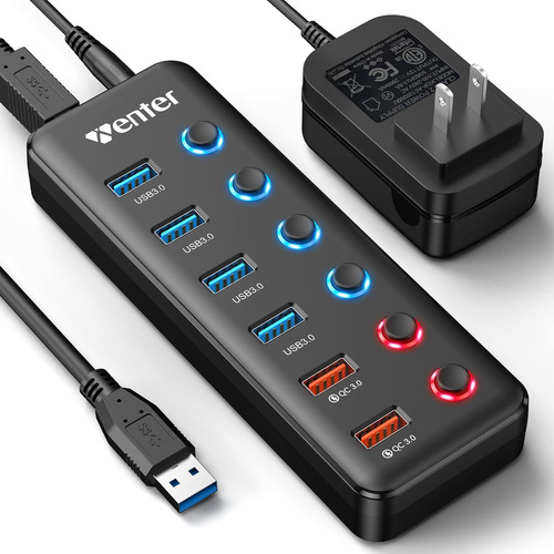 Concentrador Usb Alimentado, Divisor De Concentrador Usb 3.0