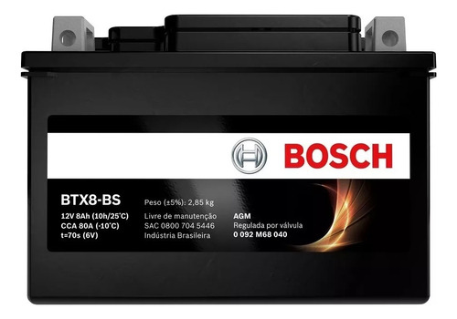 Bateria Moto Kawasaki Z 1000 12v 8ah Bosch Btx8-bs