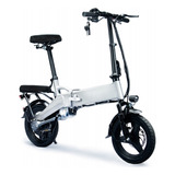 Bicicleta Elétrica Aro 14 E-bike Bateria Lítio 48v 400w L12 Cor Branco
