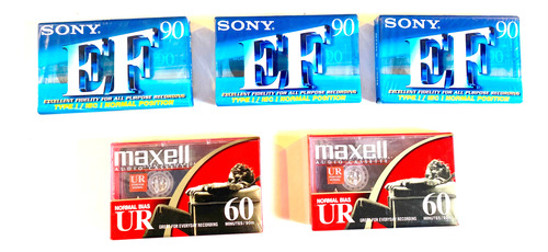 Pack 5 Cassettes Sony Y Maxell