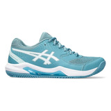 Tenis Asics Gel-dedicate 8 Clay Gris Blue  White