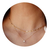 Collar De Oro 14k Con Diamantes Para Mujer Largo