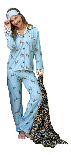 Pijama Invierno Camisero Combinado Animal Bianca Secreta