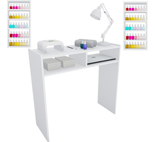 Mesinha Manicure Com Expositor De Esmalte Kit 2 Designer