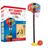 Mini Cesta Tabela  De Basquete Infantil 1.15m Divertido Bola