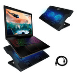 Base Enfriadora Para Laptop Con 2 Ventiladores Usb Portátil Color Negro