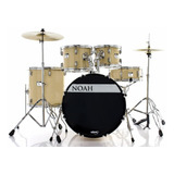 Bateria Acústica Noah Sc5 Natural Wood Bumbo 22 Completa