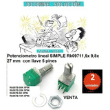 Potenciometro Lineal 5k Rk09711,5x9,8x30mm Llave 5pin X  2