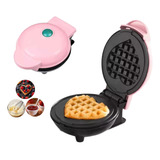 Máquina Para Hacer Waffles Corazón Pequeños Antiadherentes