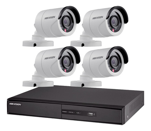 Kit Seguridad Hikvision  Dvr 8 + 4 Camaras Exterior Cctv M3k