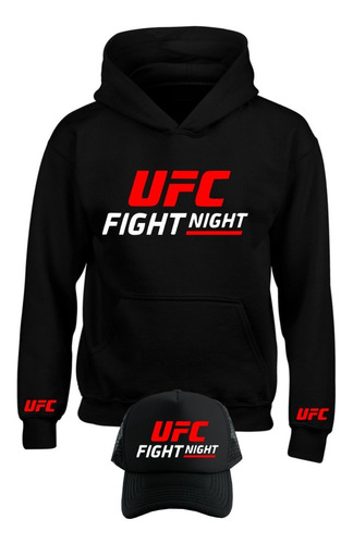 Buzo Ufc Fight Night Capota, Hoddie Obsequio Gorra  