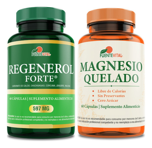 Magnesio Quelado + Regenerol Huesos. Pack Oferta