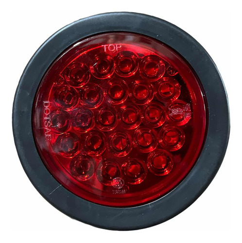 Plafon 24 Led Redondo 14.3cm. Para Embutir Base Negra Rojo