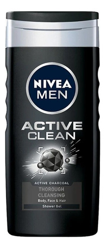 Gel De Ducha Nivea Men Active Clean Carbon Activado 250 Ml