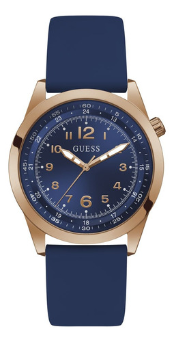 Reloj Guess Hombre Max Pink Tone Cuarzo Gw0494g5 Color Azul