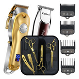 Kit 3 Tesoura Barbeiro Profissional Maquina Acabamento Corte