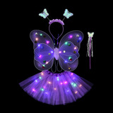 Conjunto De Vestido Colorido Con Forma De Mariposa Luminosa