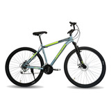 Mountain Bike Jaguar Savage R26 21v Frenos De Disco Mecánico Color Gris/verde/negro Con Pie De Apoyo