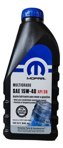 Aceite Mopar 15w40 946ml Original 