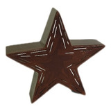 Estrella Porta Vela Candelabro De Hierro Oxidado