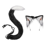 Cosplay Animal Peludo Orejas De Gato Pelo Aro Cola Conjunto