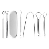 Kit De Aseo Dental En Acero Inoxidable 6 Piezas Con Estuche