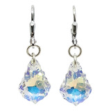 Aros Brisura Cristales Swarovski Barroco 16 Mm Plata 