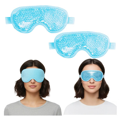 Wfeantl 2pzs Mascara De Hielo Gel Antifaz Dormir Frias Calefaccion,para Dormir, Aliviar Ojeras,Bolsas Hinchazón,azul | MercadoLibre