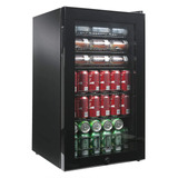 Mini Refrigerador Acero Inoxidable Negro Puerta De Vidrio