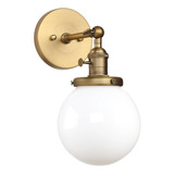 Aplique De Pared Industrial Pathson Con Globo Blanco, Tocado