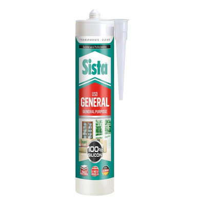 Sista F109 Uso General, sellador universal, pegamento de silicona para fachadas, cerramientos y reparaciones en el hogar, adhesivo resistente y duradero, transparente, 1x300ml | MercadoLibre