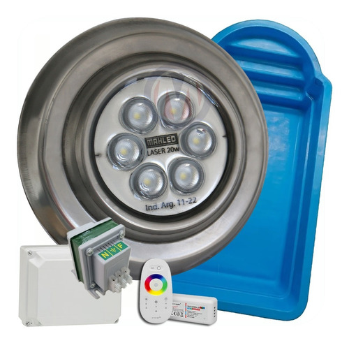 Kit Completo 3 Luces Led 20w Rgb Para Pileta Fibra De Vidrio